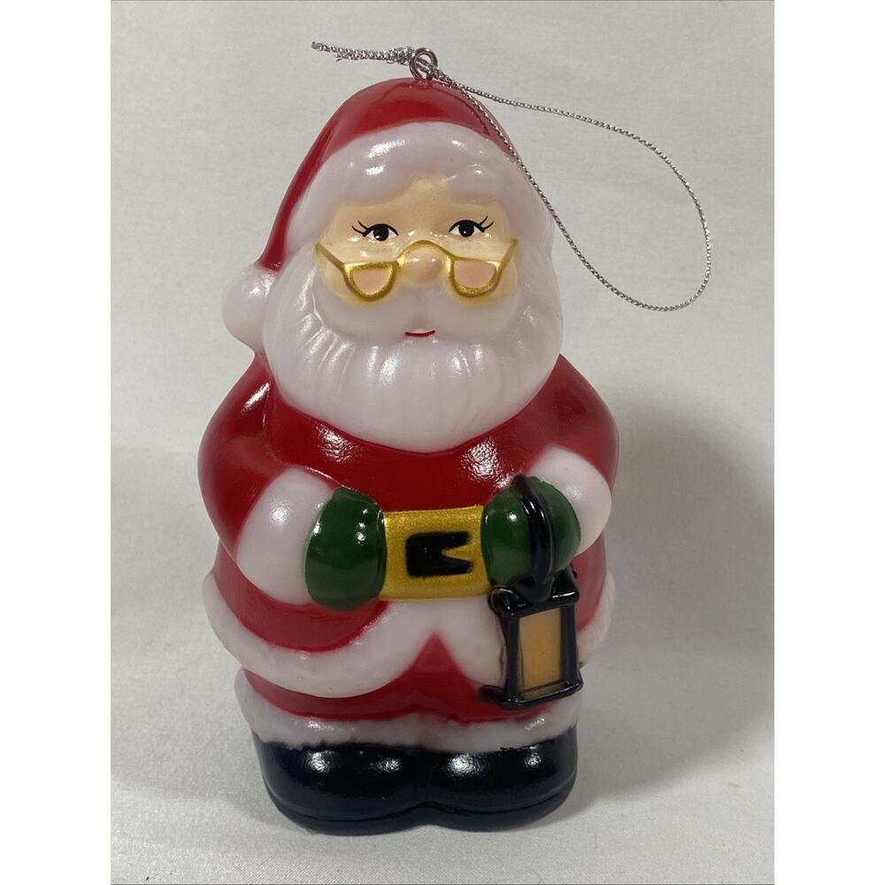 Mr Christmas 5" Santa Blow Mold Lighted Ornament Battery Operated Mini Small
